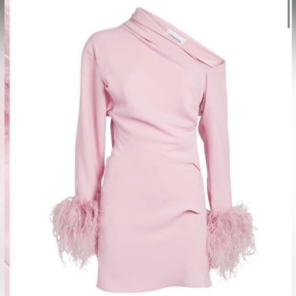 16ARLINGTON Feather-Trim Adelaide Mini Dress - Picture 1 of 10